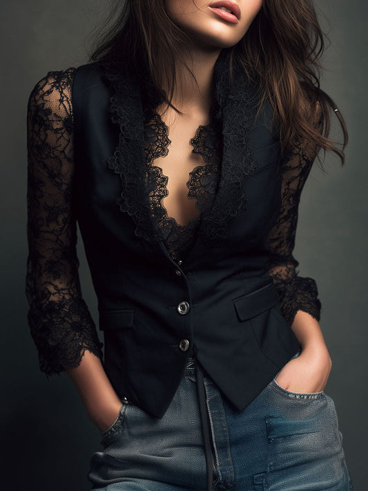 Blazer Noémie Manga Transparente