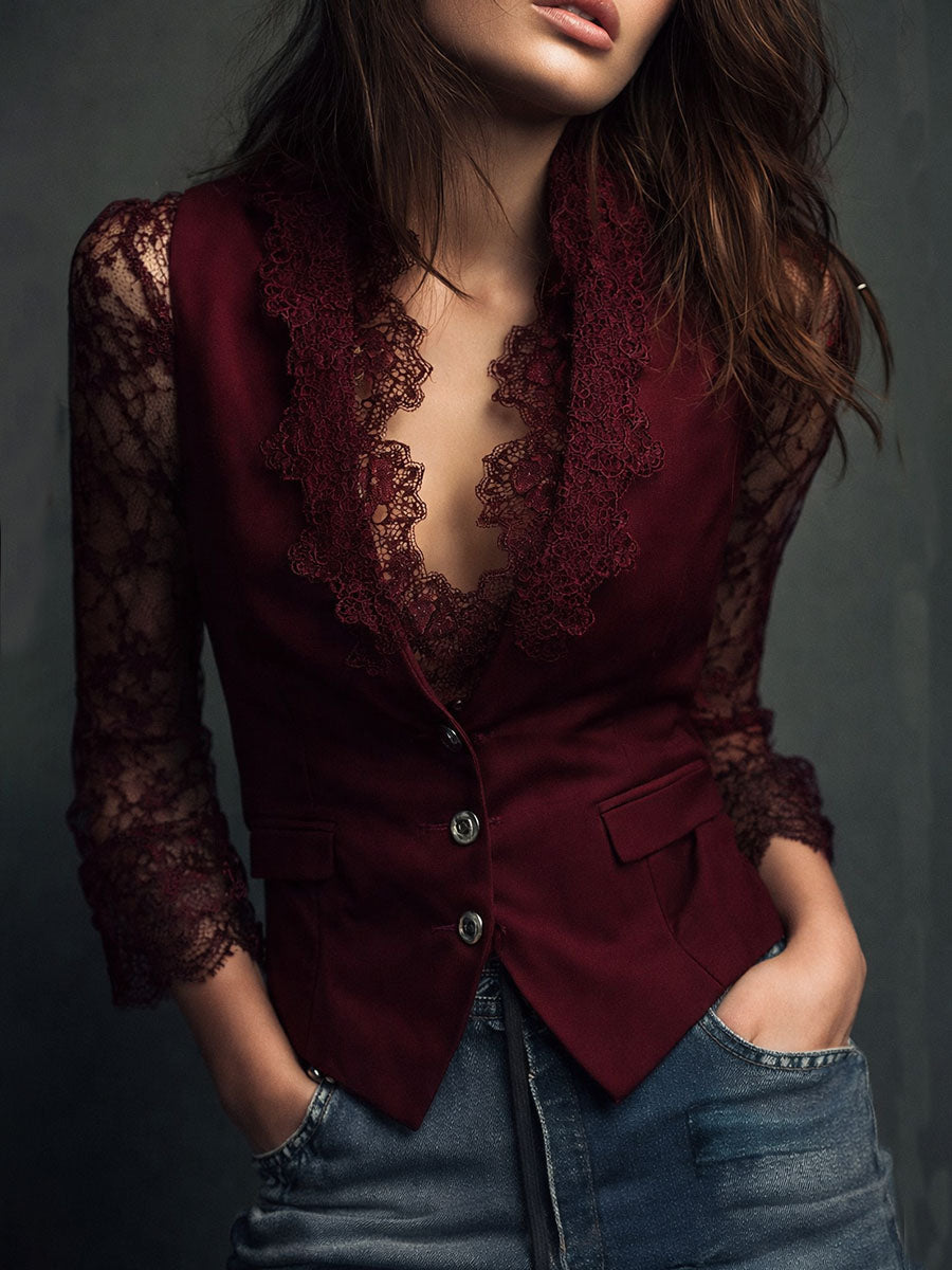 Blazer Noémie Manga Transparente